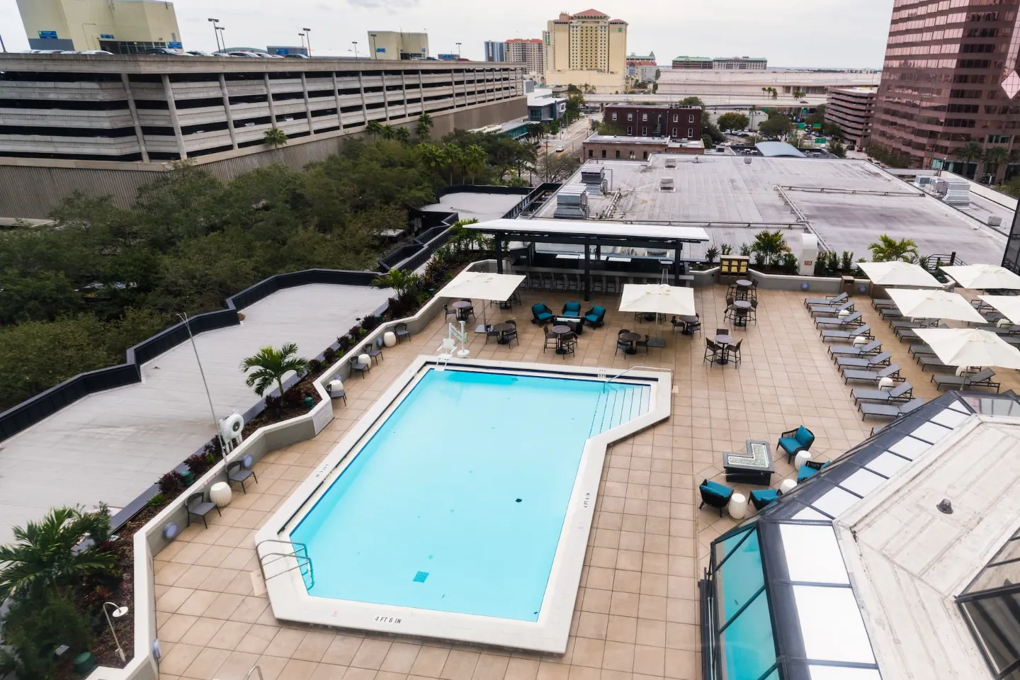 Aerial view of the pool