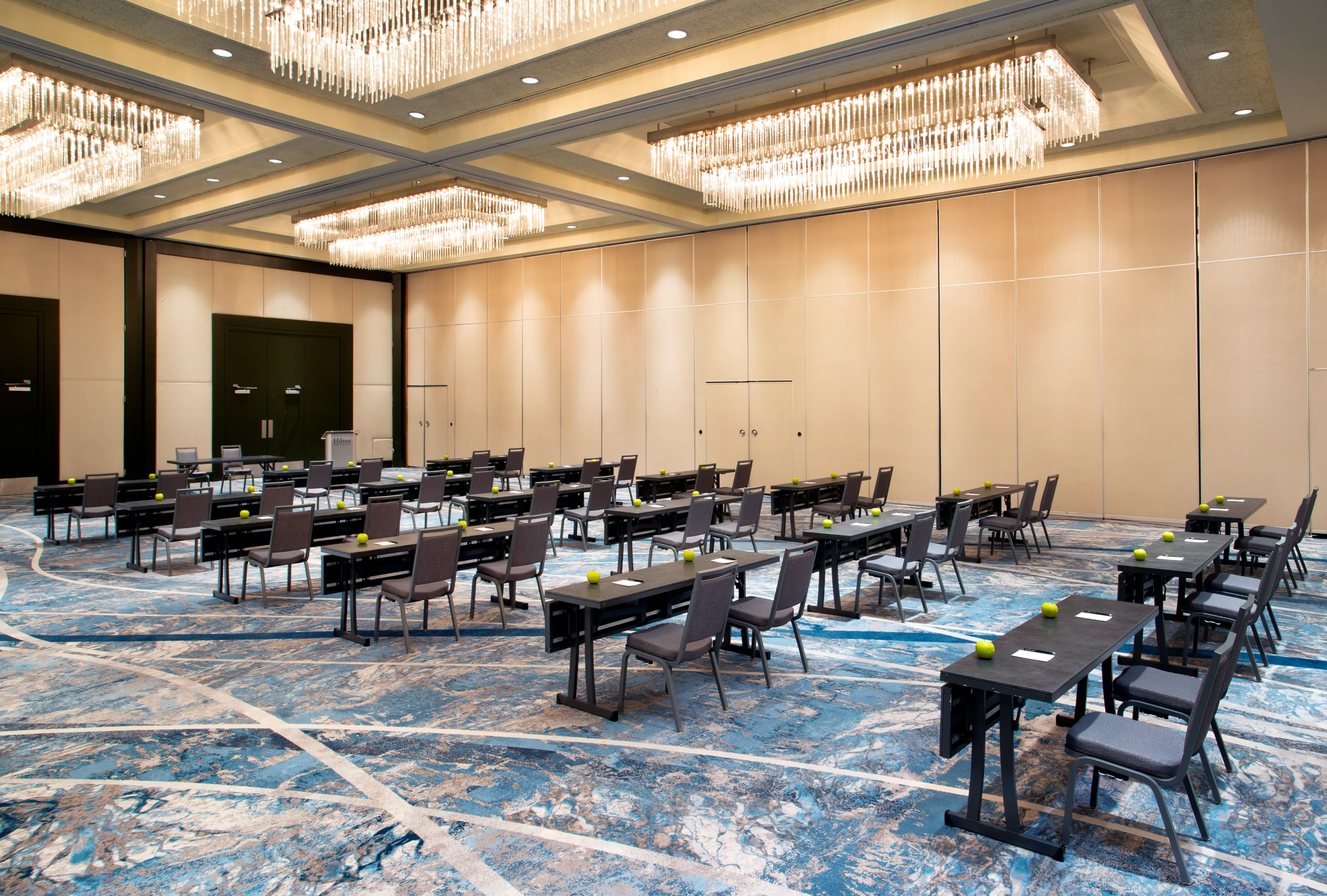 Ballroom set classroom-style