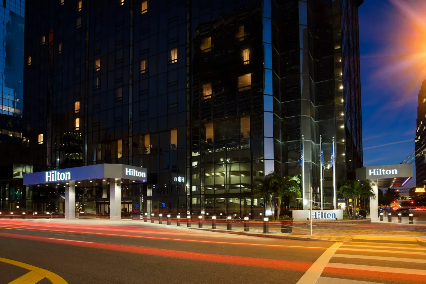 Hilton Tampa Downtown at dusk